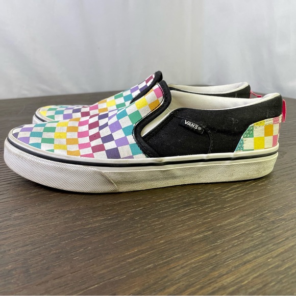 Vans 5 Rainbow Checkered Sneakers Slip On - Picture 5 of 10